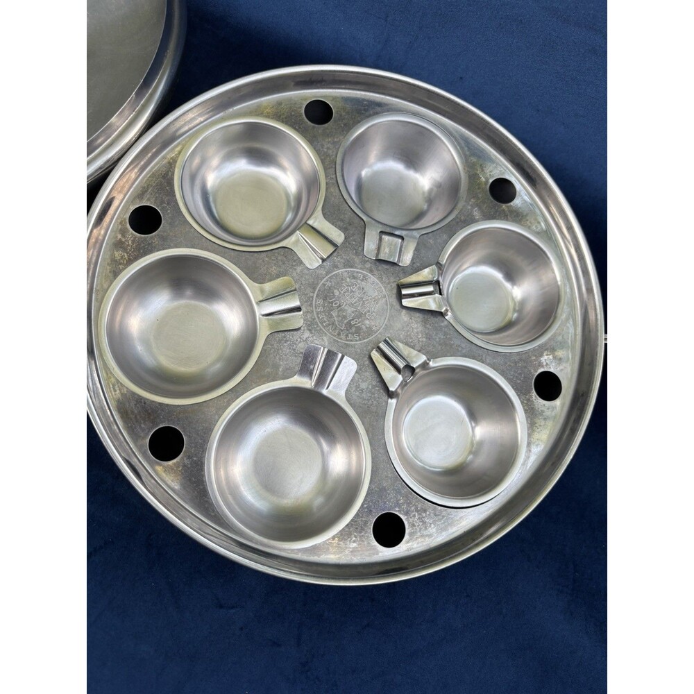 VTG Pre 1968 Revere Ware Copper Bottom 10" Skillet W/ 6 Cup Egg Poacher Clean! - Picture 16 of 16